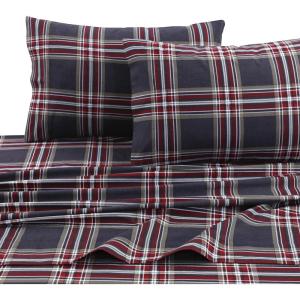 imageTribeca Living SOLFL170SSCKCH Solid 5Ounce Flannel Extra Deep Pocket Cal Chocolate California King Sheet SetHeritage Plaid