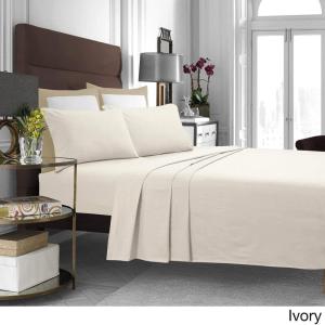 imageTribeca Living SOLFL170SSCKCH Solid 5Ounce Flannel Extra Deep Pocket Cal Chocolate California King Sheet SetIvory