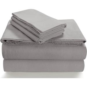 imageTribeca Living SOLFL170SSCKCH Solid 5Ounce Flannel Extra Deep Pocket Cal Chocolate California King Sheet SetSilver Grey