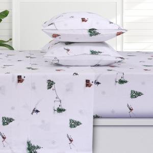 imageTribeca Living Solid Flannel Cal King Sheet Set Super Soft 100 Cotton Extra Deep Pockets NaturalAspen