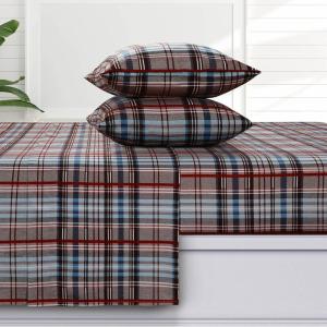 imageTribeca Living Solid Flannel Cal King Sheet Set Super Soft 100 Cotton Extra Deep Pockets NaturalBrown