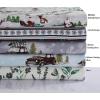 imageTribeca Living 100 Cotton Flannel Sheet Set  Deep Pocket 170GSM Ultra Soft ampamp Cozy Bedding for Winter Cal King Plaid MooseFleur