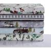 imageTribeca Living 100 Cotton Flannel Sheet Set  Deep Pocket 170GSM Ultra Soft ampamp Cozy Bedding for Winter Cal King Plaid MooseFleur