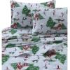 imageTribeca Living 100 Cotton Flannel Sheet Set  Deep Pocket 170GSM Ultra Soft ampamp Cozy Bedding for Winter Cal King Plaid MooseSnowman RedGreen