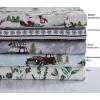 imageTribeca Living 100 Cotton Flannel Sheet Set  Deep Pocket 170GSM Ultra Soft ampamp Cozy Bedding for Winter Cal King Plaid MooseWinter Outing Grey