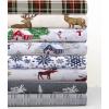 imageTribeca Living 100 Cotton Flannel Sheet Set  Deep Pocket 170GSM Ultra Soft ampamp Cozy Bedding for Winter Cal King Plaid MooseWinter Reindeer