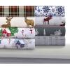 imageTribeca Living 100 Cotton Flannel Sheet Set  Deep Pocket 170GSM Ultra Soft ampamp Cozy Bedding for Winter Cal King Plaid MooseWinter Reindeer