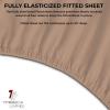 imageTribeca Living FLSOEDSS Luxury Solid Flannel Deep Pocket Sheet Set Cal King ChocolateCashmere