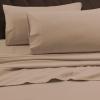 imageTribeca Living FLSOEDSS Luxury Solid Flannel Deep Pocket Sheet Set Cal King ChocolateCashmere