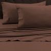 imageTribeca Living FLSOEDSS Luxury Solid Flannel Deep Pocket Sheet Set Cal King ChocolateChocolate