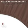 imageTribeca Living FLSOEDSS Luxury Solid Flannel Deep Pocket Sheet Set Cal King ChocolateChocolate