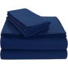 imageTribeca Living FLSOEDSS Luxury Solid Flannel Deep Pocket Sheet Set Cal King ChocolateDark Blue