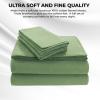 imageTribeca Living FLSOEDSS Luxury Solid Flannel Deep Pocket Sheet Set Cal King ChocolateGreen