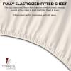imageTribeca Living FLSOEDSS Luxury Solid Flannel Deep Pocket Sheet Set Cal King ChocolateIvory