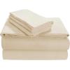 imageTribeca Living FLSOEDSS Luxury Solid Flannel Deep Pocket Sheet Set Cal King ChocolateIvory