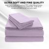 imageTribeca Living FLSOEDSS Luxury Solid Flannel Deep Pocket Sheet Set Cal King ChocolateLavender