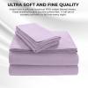 imageTribeca Living FLSOEDSS Luxury Solid Flannel Deep Pocket Sheet Set Cal King ChocolateLavender