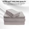 imageTribeca Living FLSOEDSS Luxury Solid Flannel Deep Pocket Sheet Set Cal King ChocolatePlatinum