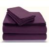 imageTribeca Living FLSOEDSS Luxury Solid Flannel Deep Pocket Sheet Set Cal King ChocolatePurple