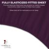 imageTribeca Living FLSOEDSS Luxury Solid Flannel Deep Pocket Sheet Set Cal King ChocolatePurple