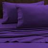 imageTribeca Living FLSOEDSS Luxury Solid Flannel Deep Pocket Sheet Set Cal King ChocolatePurple