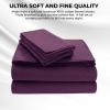 imageTribeca Living FLSOEDSS Luxury Solid Flannel Deep Pocket Sheet Set Cal King ChocolatePurple