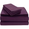 imageTribeca Living FLSOEDSS Luxury Solid Flannel Deep Pocket Sheet Set Cal King ChocolatePurple