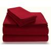 imageTribeca Living FLSOEDSS Luxury Solid Flannel Deep Pocket Sheet Set Cal King ChocolateRed