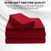 imageTribeca Living FLSOEDSS Luxury Solid Flannel Deep Pocket Sheet Set Cal King ChocolateRed