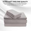 imageTribeca Living FLSOEDSS Luxury Solid Flannel Deep Pocket Sheet Set Cal King ChocolateSilver Grey