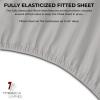 imageTribeca Living FLSOEDSS Luxury Solid Flannel Deep Pocket Sheet Set Cal King ChocolateSilver Grey