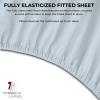 imageTribeca Living FLSOEDSS Luxury Solid Flannel Deep Pocket Sheet Set Cal King ChocolateSky Blue