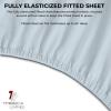 imageTribeca Living FLSOEDSS Luxury Solid Flannel Deep Pocket Sheet Set Cal King ChocolateSky Blue