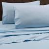 imageTribeca Living FLSOEDSS Luxury Solid Flannel Deep Pocket Sheet Set Cal King ChocolateSky Blue