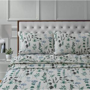 imageTribeca Living 100 Cotton Flannel Sheet Set  Deep Pocket 170GSM Ultra Soft ampamp Cozy Bedding for Winter Cal King Plaid MooseFleur