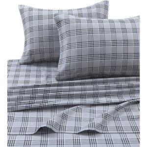imageTribeca Living 100 Cotton Flannel Sheet Set  Deep Pocket 170GSM Ultra Soft ampamp Cozy Bedding for Winter Cal King Plaid MooseSavannah Plaid Multi