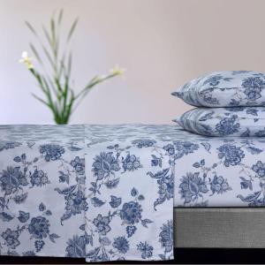 imageTribeca Living 170PKPRFLSS1 California King Paisley GardenDeep Blue