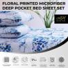 imageTribeca Living Azores Home Serena Printed Deep Pocket Sheet Set Cal King Multicolor SEREN110SHECKBlue