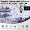 imageTribeca Living Azores Home Serena Printed Deep Pocket Sheet Set Cal King Multicolor SEREN110SHECKPurple
