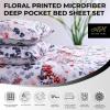 imageTribeca Living Azores Home Serena Printed Deep Pocket Sheet Set Cal King Multicolor SEREN110SHECKRed