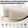 imageTribeca Living BAMB300SSCKWH 300 TC Rayon from Bamboo Deep Pocket Sheet 4 Piece Set WhiteIvory