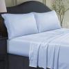 imageTribeca Living BAMB300SSCKWH 300 TC Rayon from Bamboo Deep Pocket Sheet 4 Piece Set WhiteSpa Blue