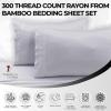 imageTribeca Living BAMB300SSCKWH 300 TC Rayon from Bamboo Deep Pocket Sheet 4 Piece Set WhiteWhite