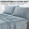 imageTribeca Living California King Bed Sheet Set 300 Thread Count Soft Cotton Sateen Floral Print with Extra Deep Pockets 4Piece Bedding Set Park MulticolorColmar Sky BlueMulti