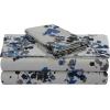 imageTribeca Living California King Bed Sheet Set 300 Thread Count Soft Cotton Sateen Floral Print with Extra Deep Pockets 4Piece Bedding Set Park MulticolorLisbon BlueMulti