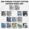 imageTribeca Living California King Bed Sheet Set 300 Thread Count Soft Cotton Sateen Floral Print with Extra Deep Pockets 4Piece Bedding Set Park MulticolorPaisley Park Multi