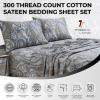 imageTribeca Living California King Bed Sheet Set 300 Thread Count Soft Cotton Sateen Floral Print with Extra Deep Pockets 4Piece Bedding Set Park MulticolorPaisley Park Multi