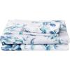 imageTribeca Living California King Bed Sheet Set 300 Thread Count Soft Cotton Sateen Floral Print with Extra Deep Pockets 4Piece Bedding Set Park MulticolorVernazza BlueMulti