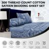 imageTribeca Living California King Bed Sheet Set 300 Thread Count Soft Cotton Sateen Floral Print with Extra Deep Pockets 4Piece Bedding Set Park MulticolorAtlantis Multi