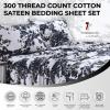 imageTribeca Living California King Bed Sheet Set 300 Thread Count Soft Cotton Sateen Floral Print with Extra Deep Pockets 4Piece Bedding Set Park MulticolorMilan Navy BlueMulti